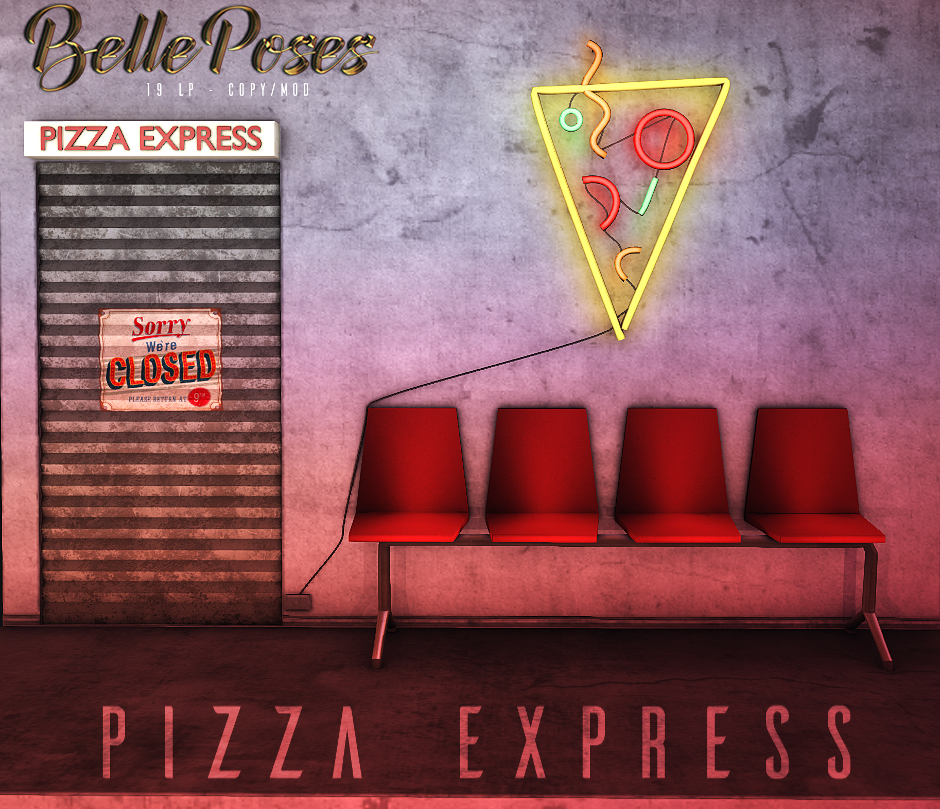 Belle Poses – Pizza Express Backdrop