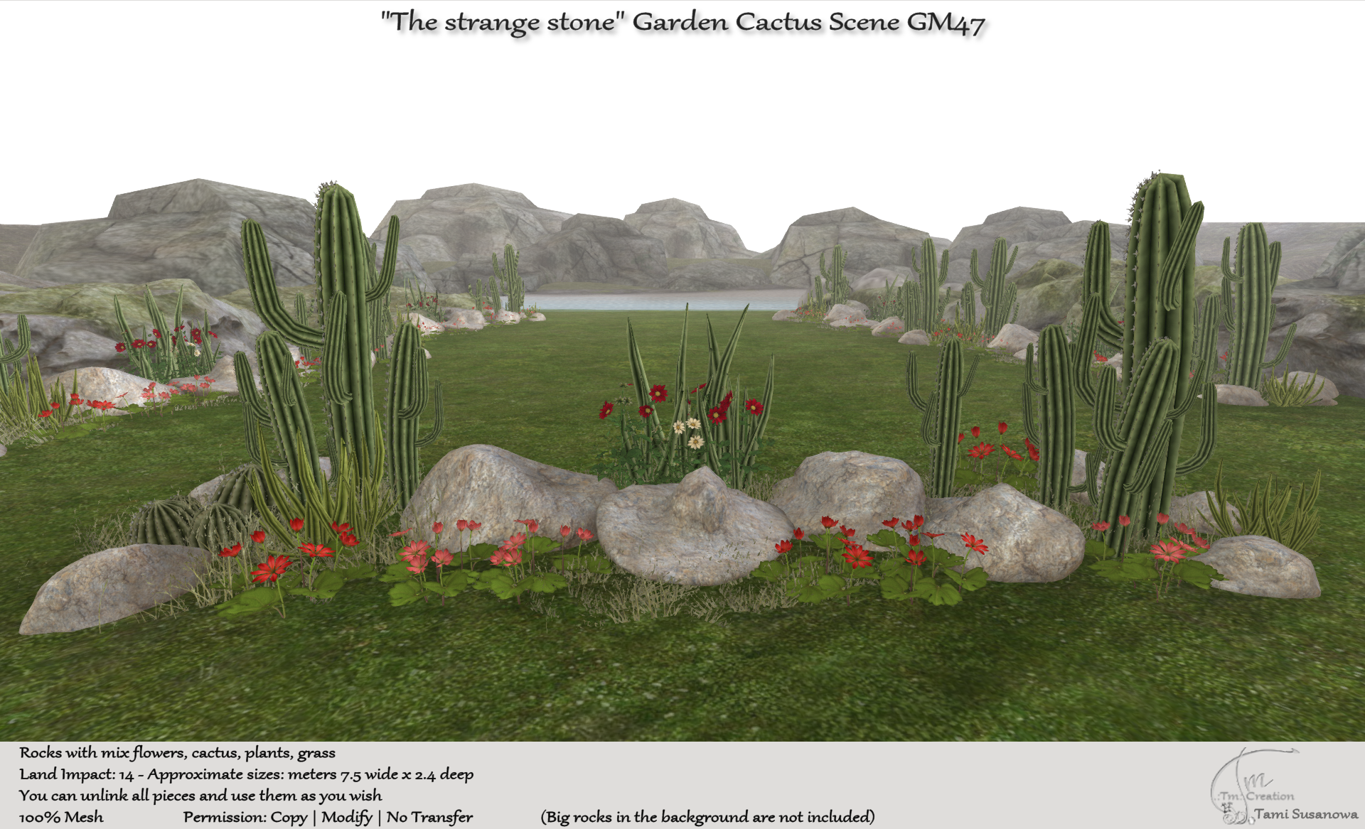 Tm Creation – “The Strange Stone” Garden Cactus Scene