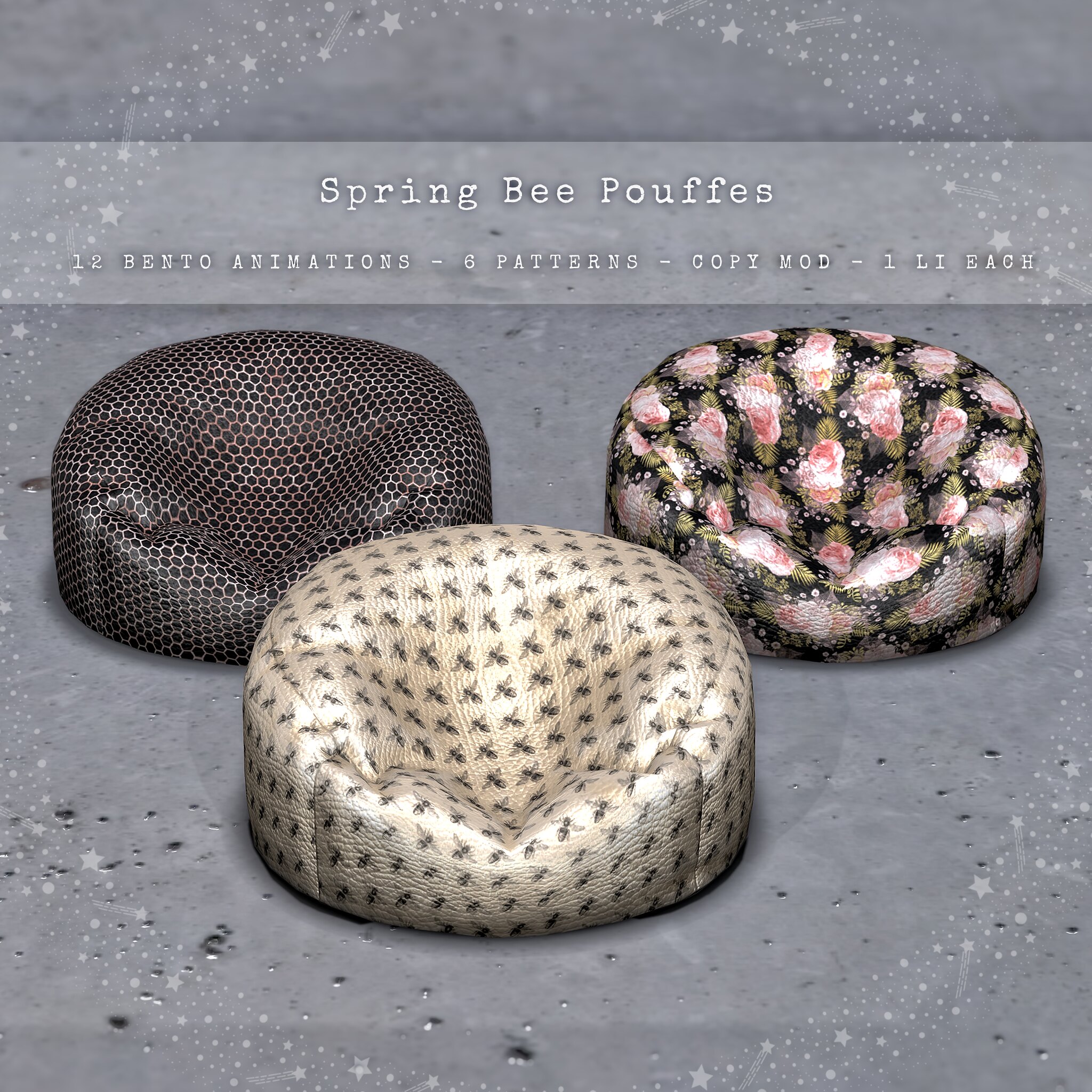 Celeste – Spring Bee Pouffes