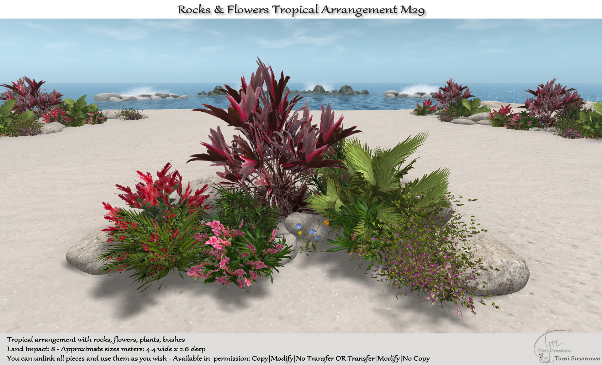 Tm Creation – Rocks and Flowers Tropical Arrangement