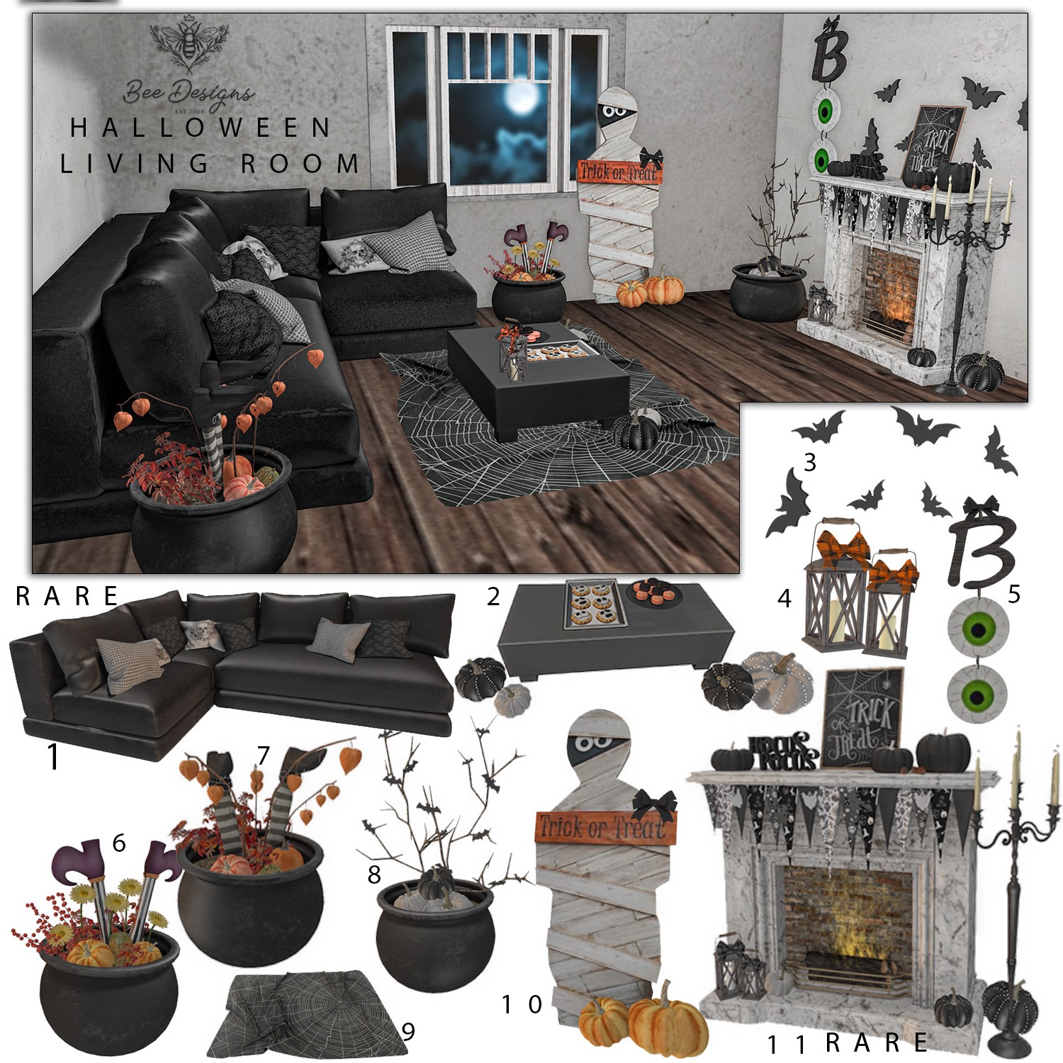 Bee Designs – Halloween Living Room Set