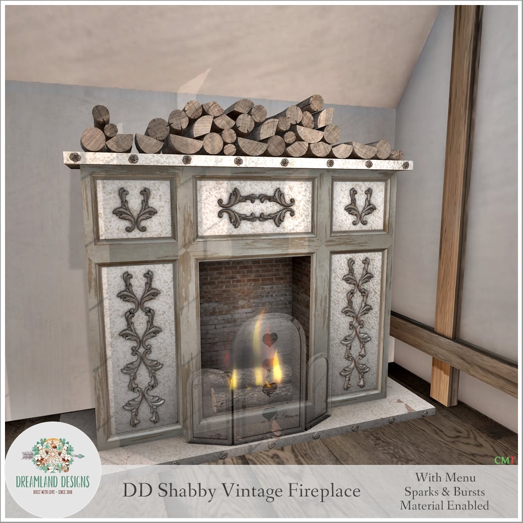 Dreamland Designs – Beautiful Shabby Fireplace