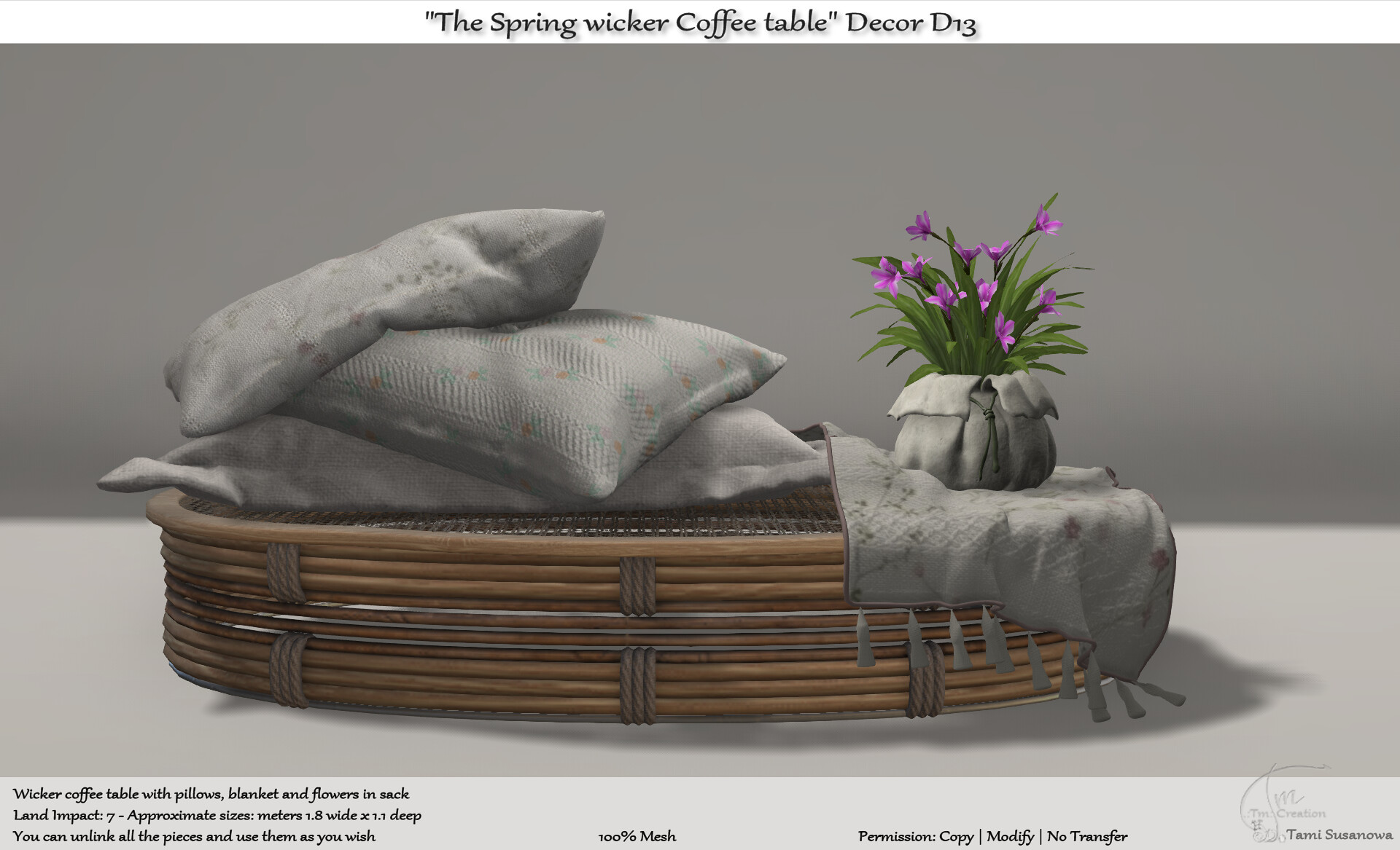 Tm Creation – “The Spring Wicker Coffee Table” Decor