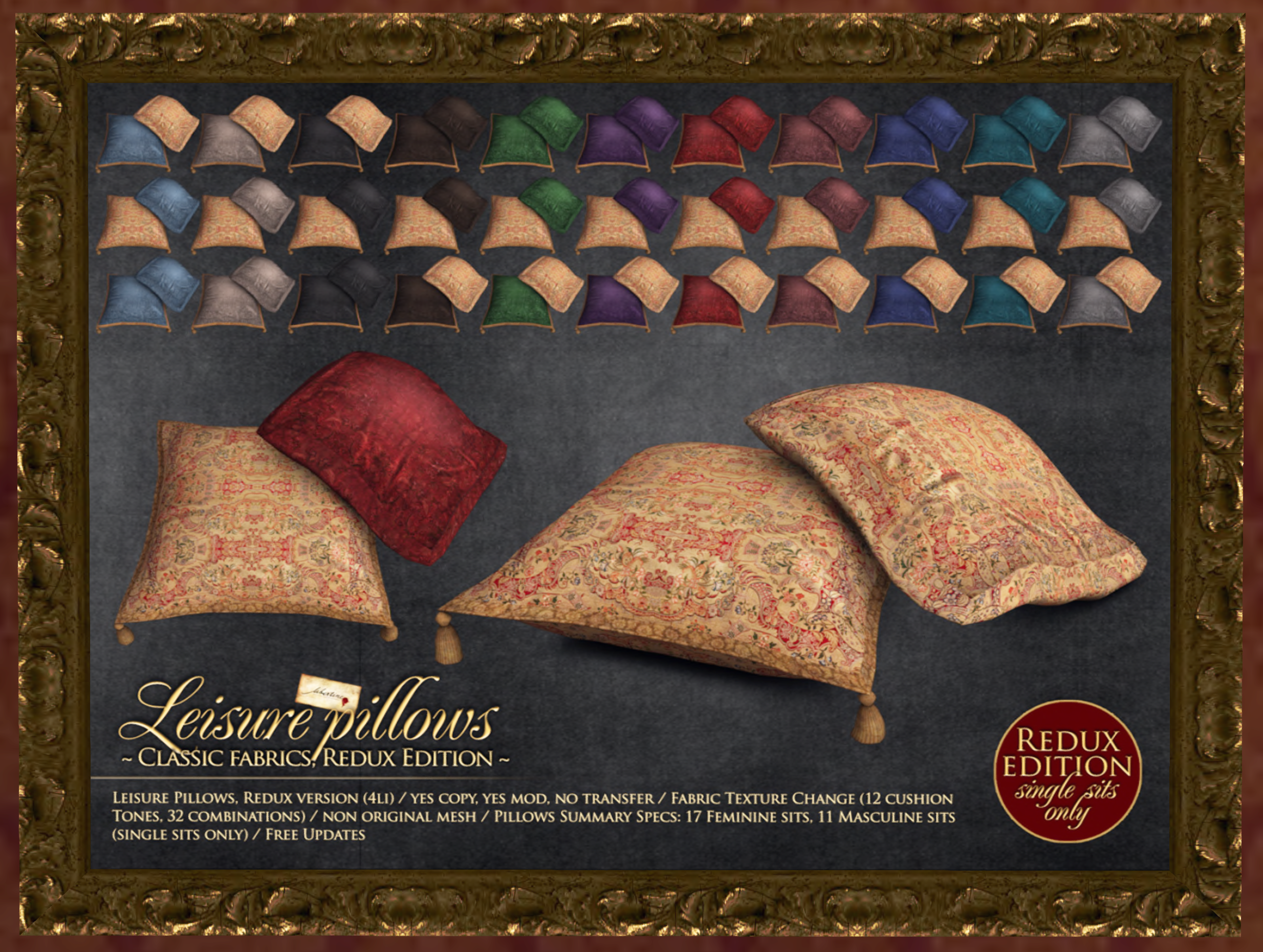 Libertine – Classic Fabrics Leisure Pillows/Redux Edition
