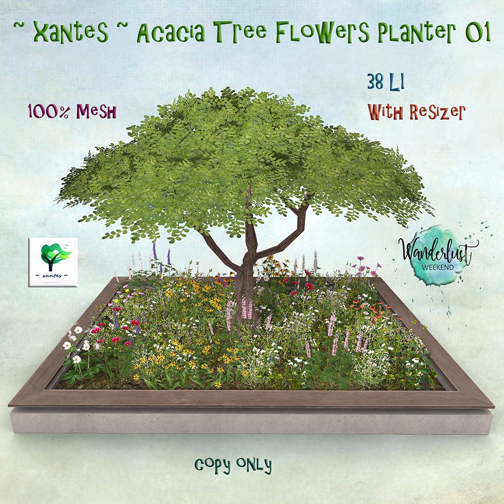 Xantes – Acacia Tree and Flowers Planter