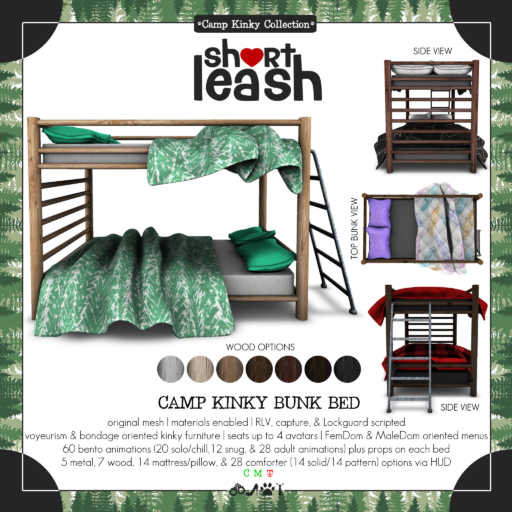 Short Leash - Camp Kinky Bunk Bed and Bunk Sign