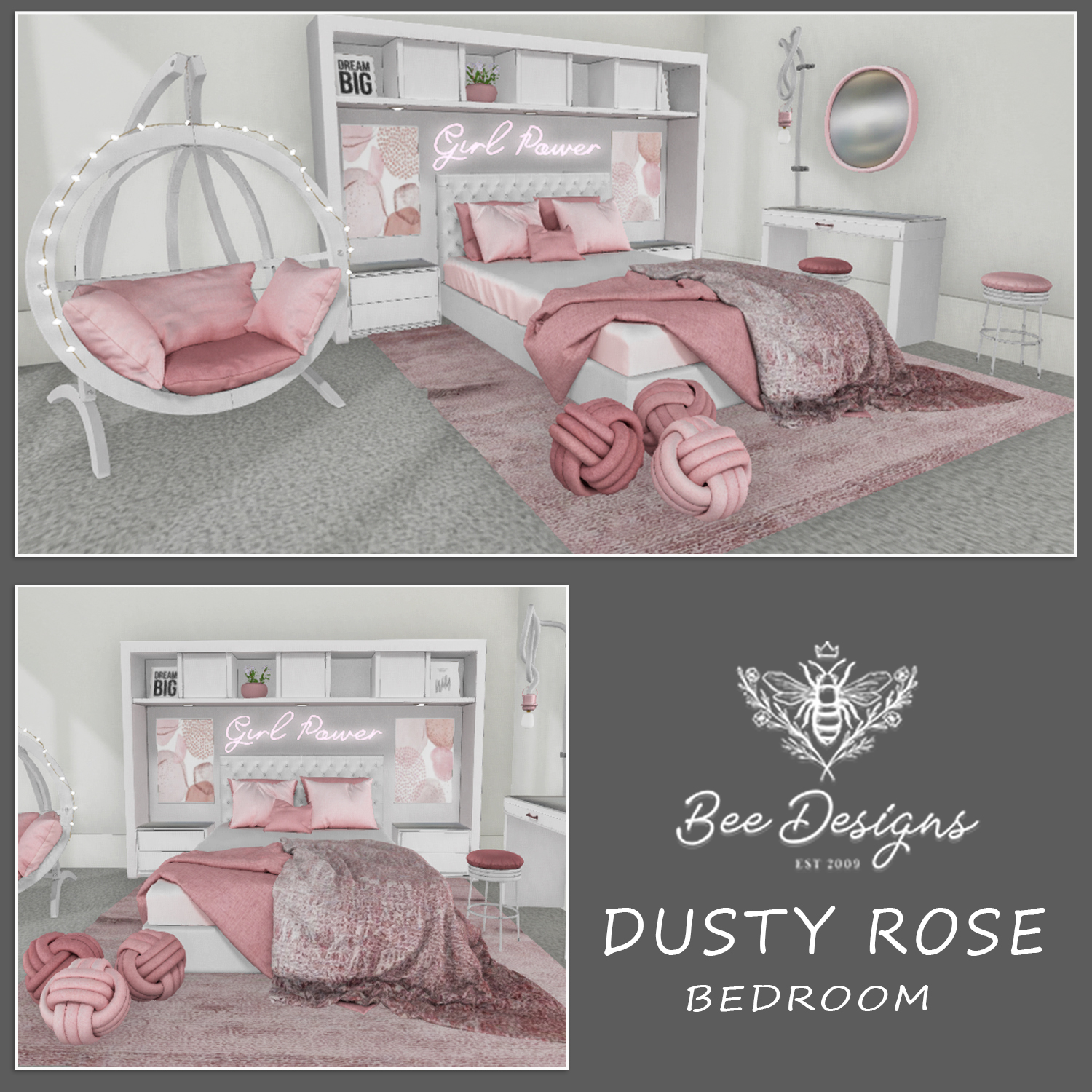 dusty rose bedroom