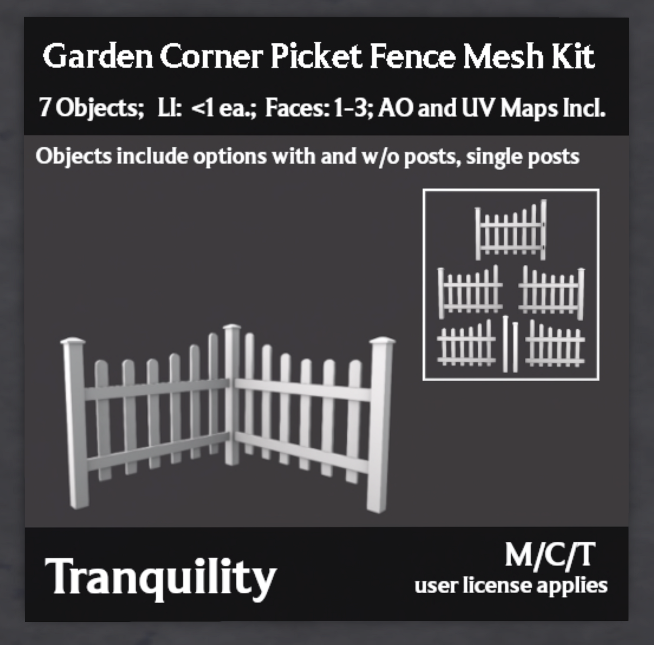 Tranquility – Garden Corner Picket Fence Mesh Kit