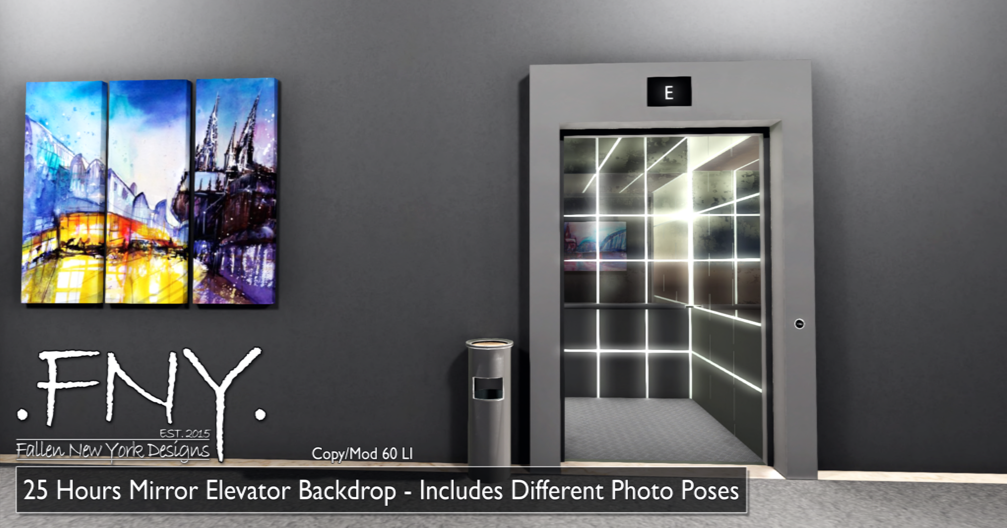 FNY Designs – 25 Hours Mirror Elevator Backdrop