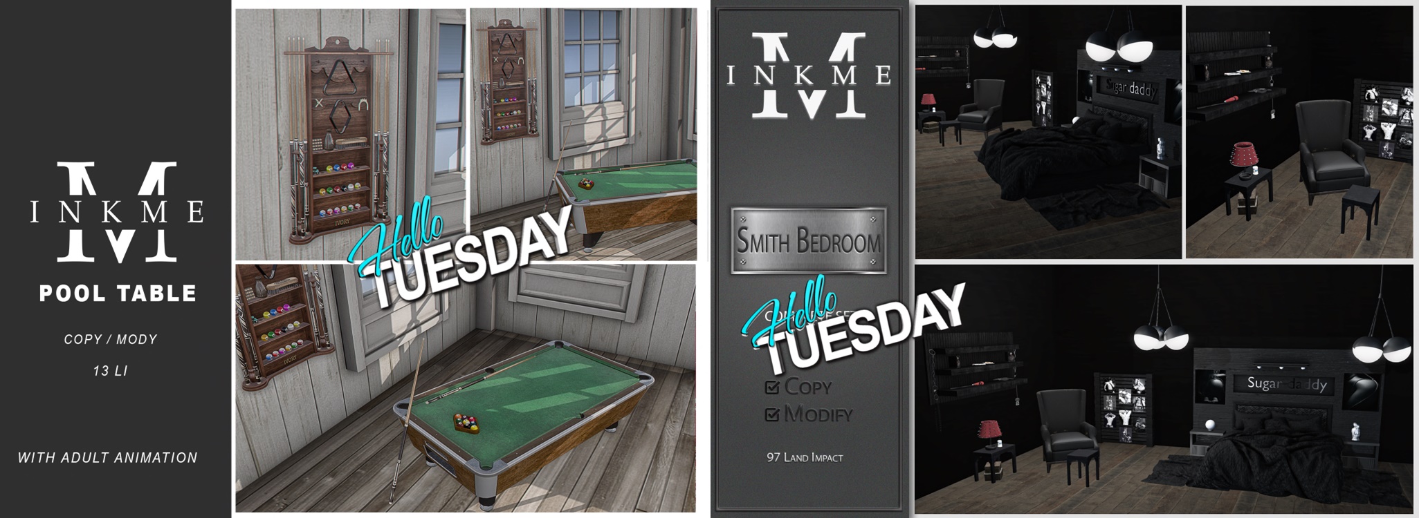 InkMe – Pool Table & Smith Bedroom