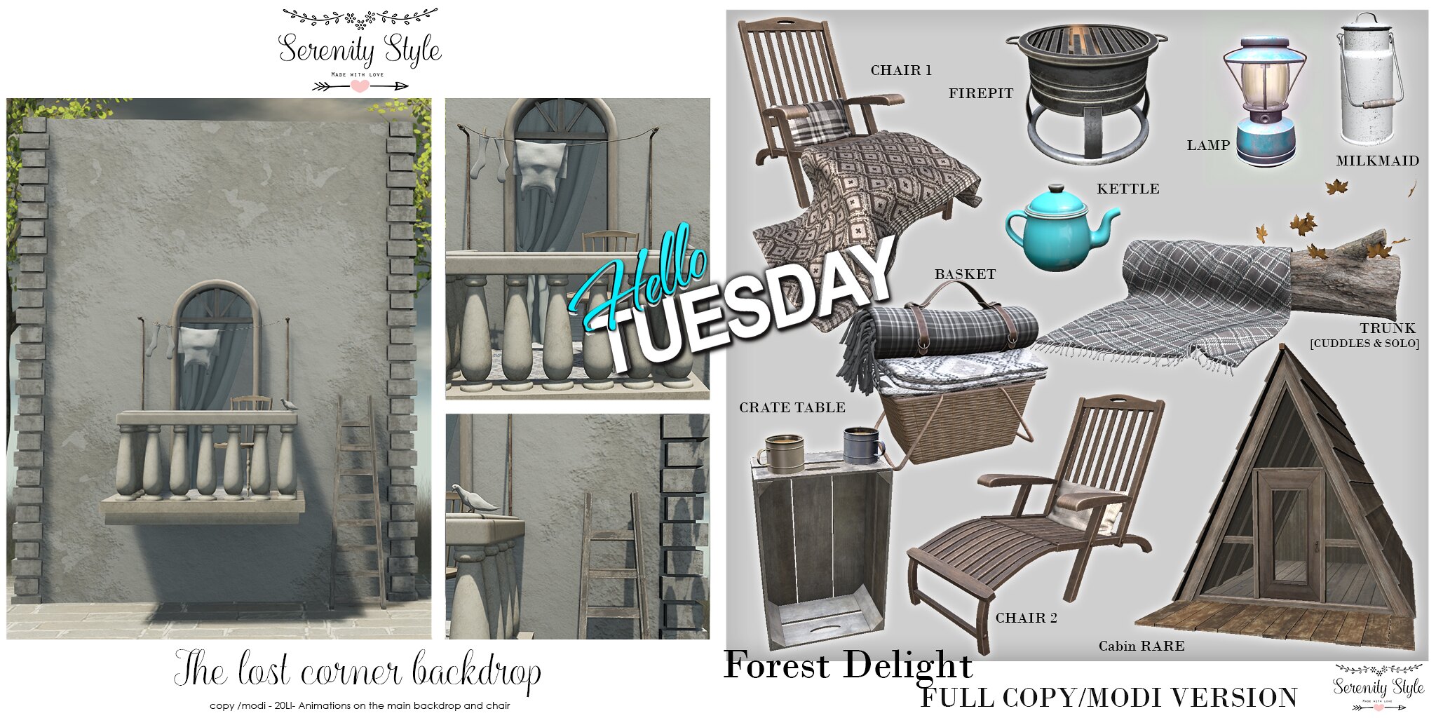 Serenity Style – The Lost Corner Backdrop & Forest Delight Collection