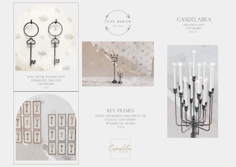 Cuzy Design – Wall Decor Hanging Keys, Key Frames and Candelabra