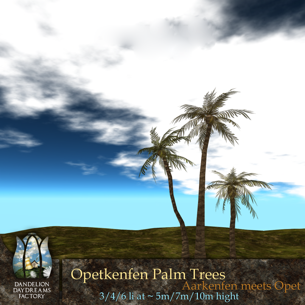 Dandelion Daydreams Factory and Lilith’s Den – Opetkenfun Palm Trees – 50% Off