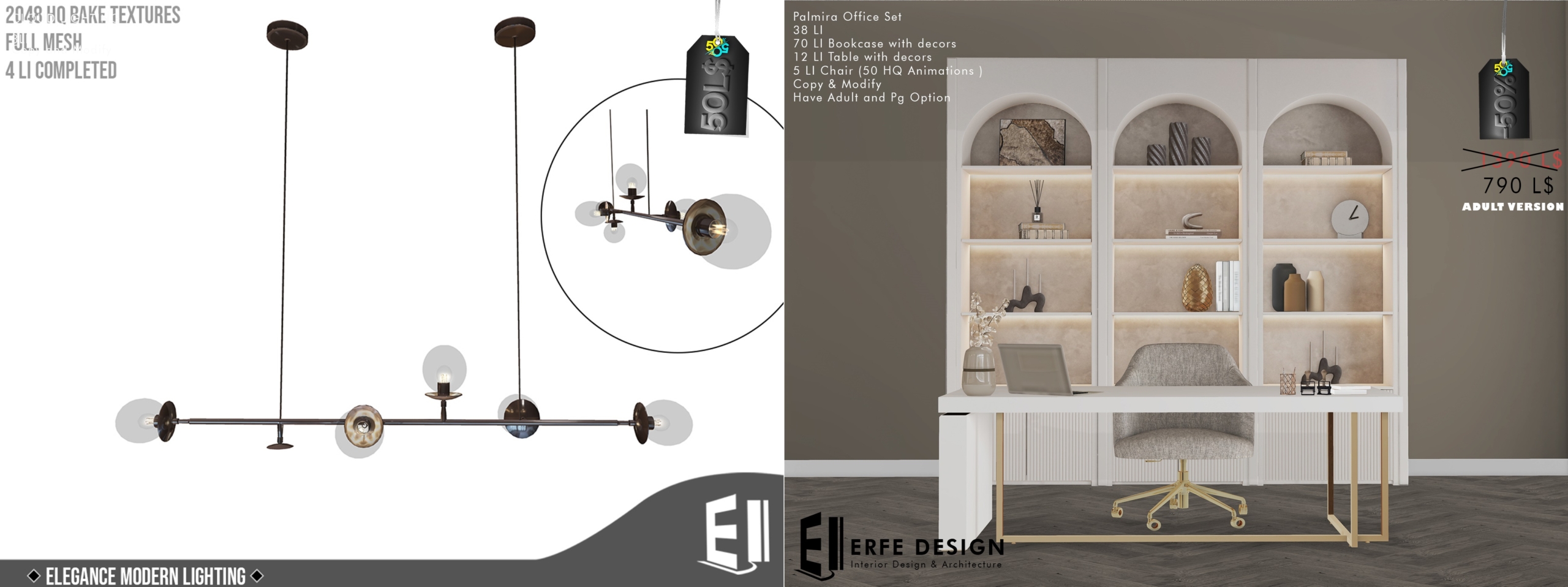 Erfe – Elegance Modern Lighting & Palmira Office Set