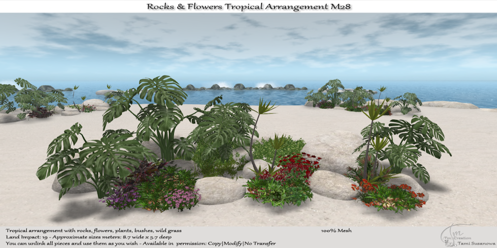 TM Creation – Rocks & Flowers Tropical Arrangement M28 – 20% Off