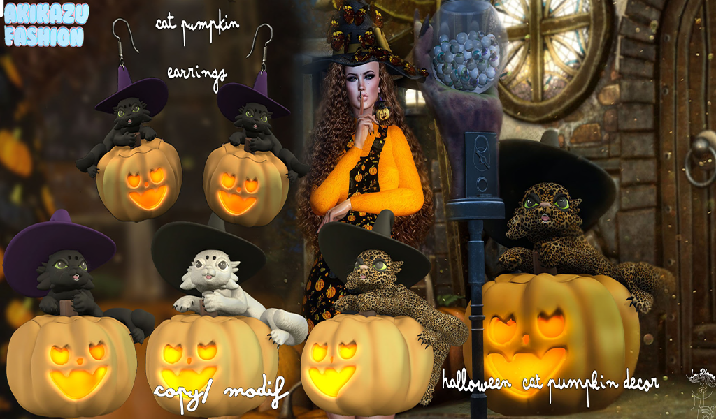 Akikazu Fashion – Halloween Cat Pumpkin Décor