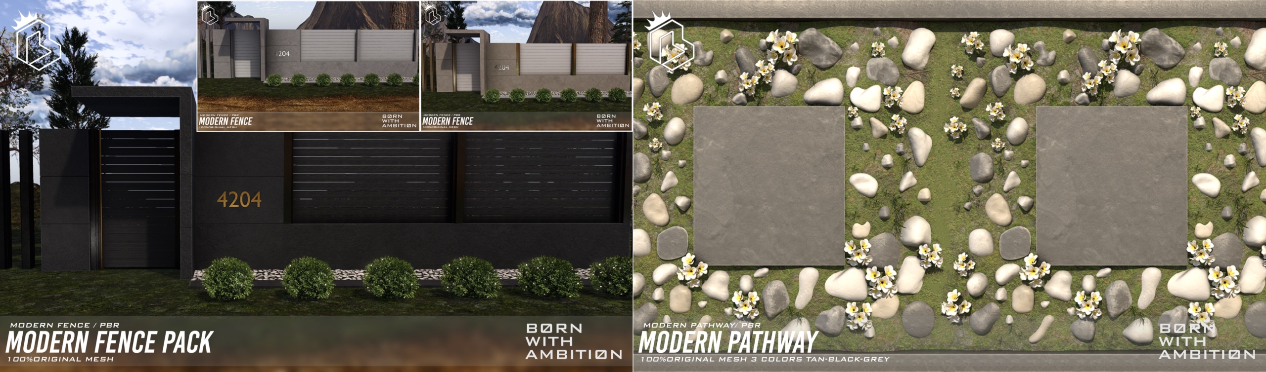 BWA –  Modern Fence Pack & Modern Pathway