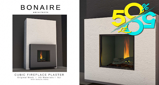 Bonaire Architects – Cubic Fireplace Plaster – FIFTY FIFTY