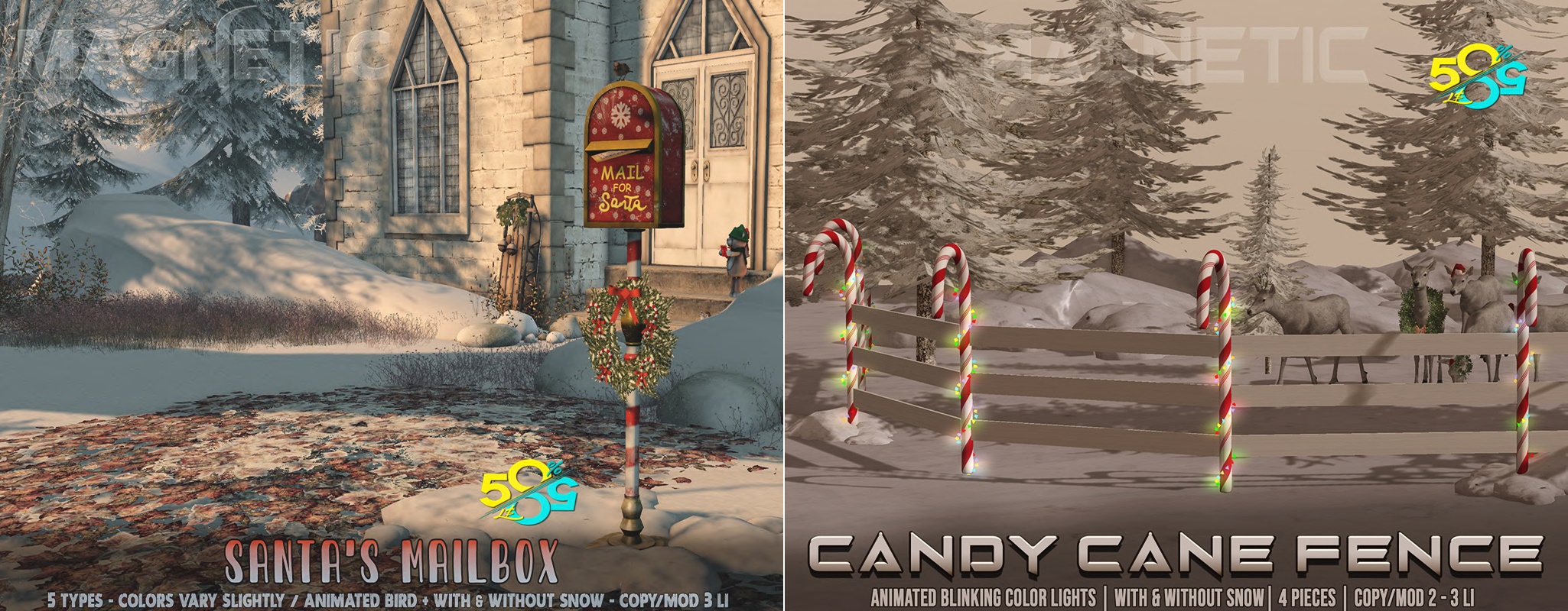 Magnetic – Santa’s Mailbox & Candy Cane Fence