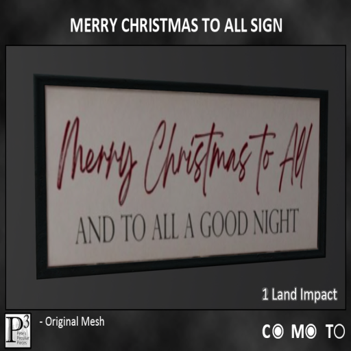 Pete’s Peculiar Pieces – Merry Christmas To All Sign