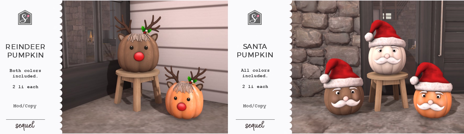 Sequel – Reindeer and Santa Pumpkin