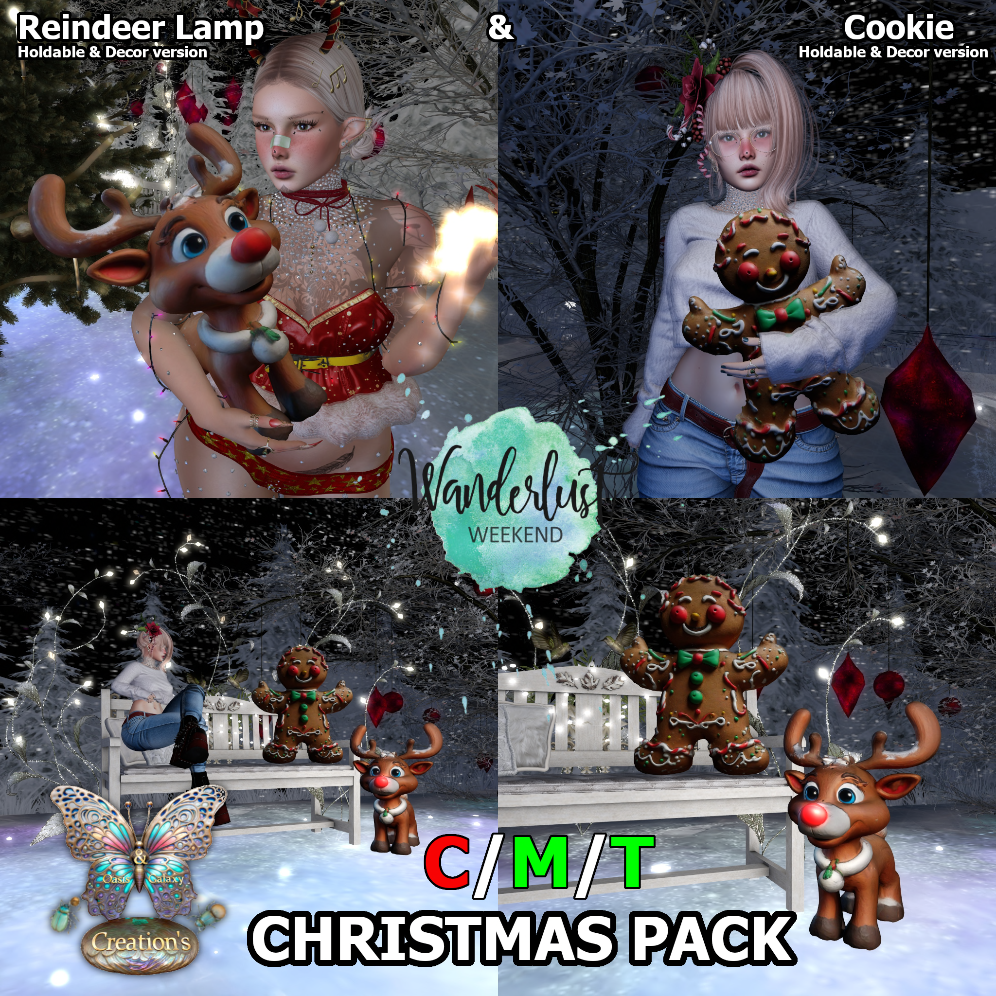 Oasis & Galaxy Creations – Reindeer Lamp & Gingerbread Cookie