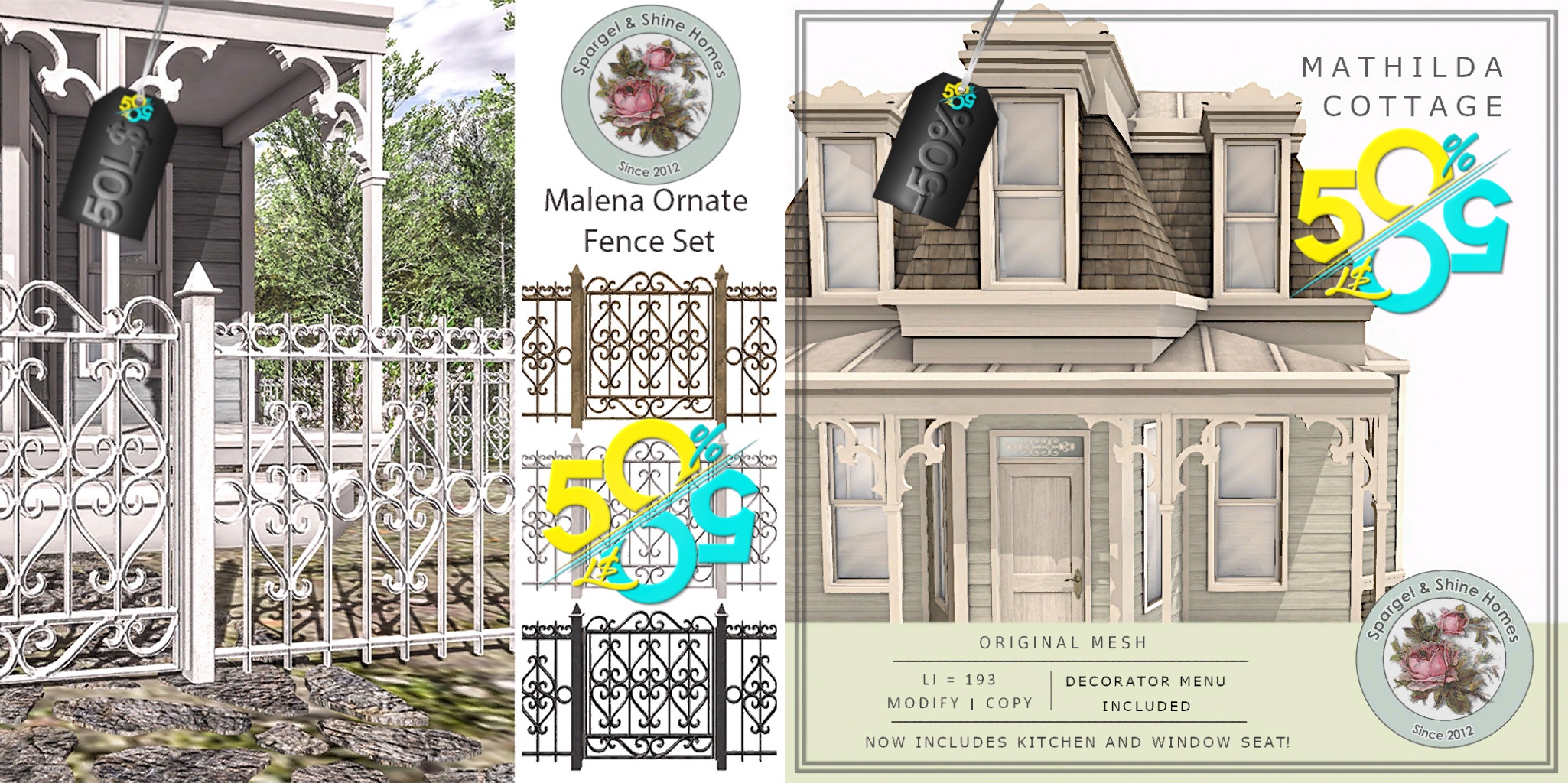 Spargel & Shine – Mathilda Cottage & Malena Ornate Fence Set