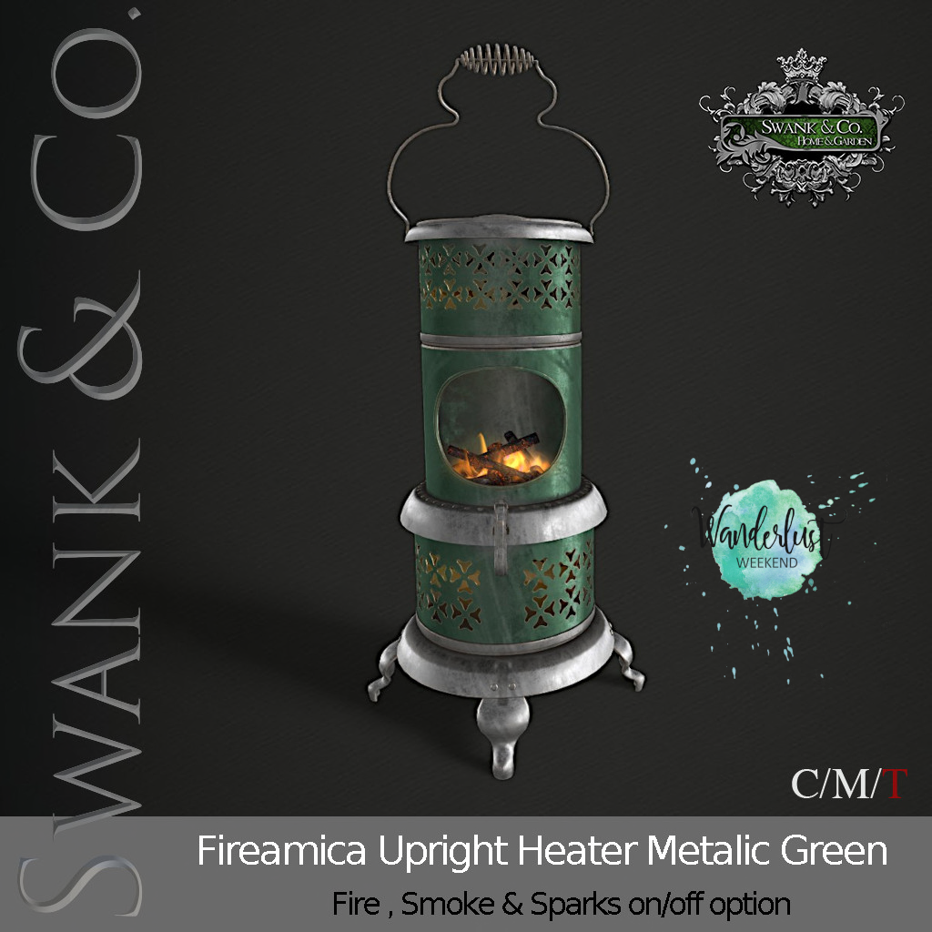 SWANK & Co. – Fireamica Upright Heater Metalic