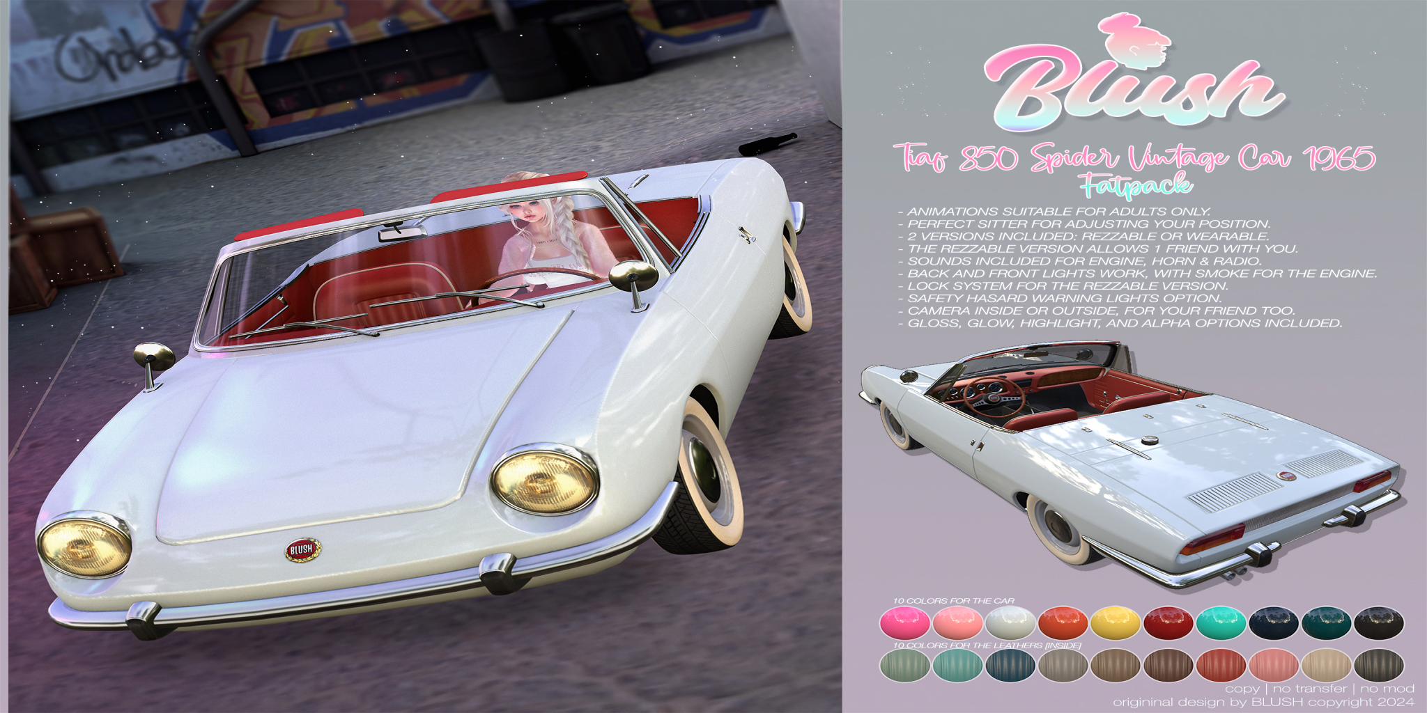 Blush – Vintage Fiat 850 Spider Car