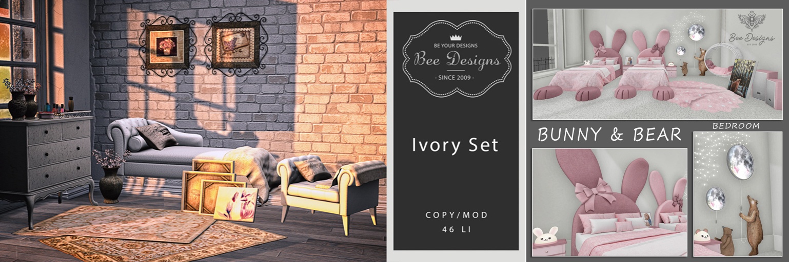 Bee Designs – Ivory Set & Bunny & Bear Bedroom