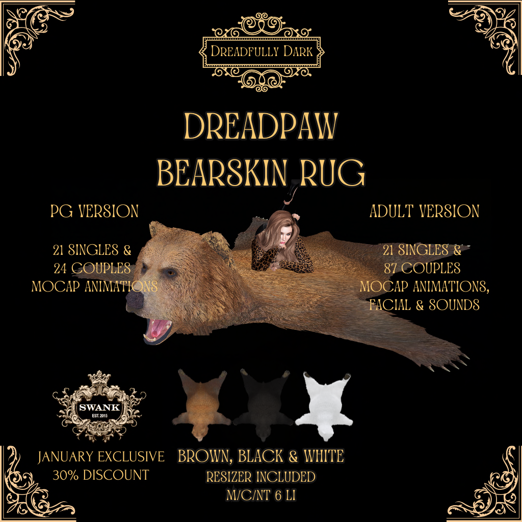 Dreadfully Dark – Dreadpaw Bearskin Rug