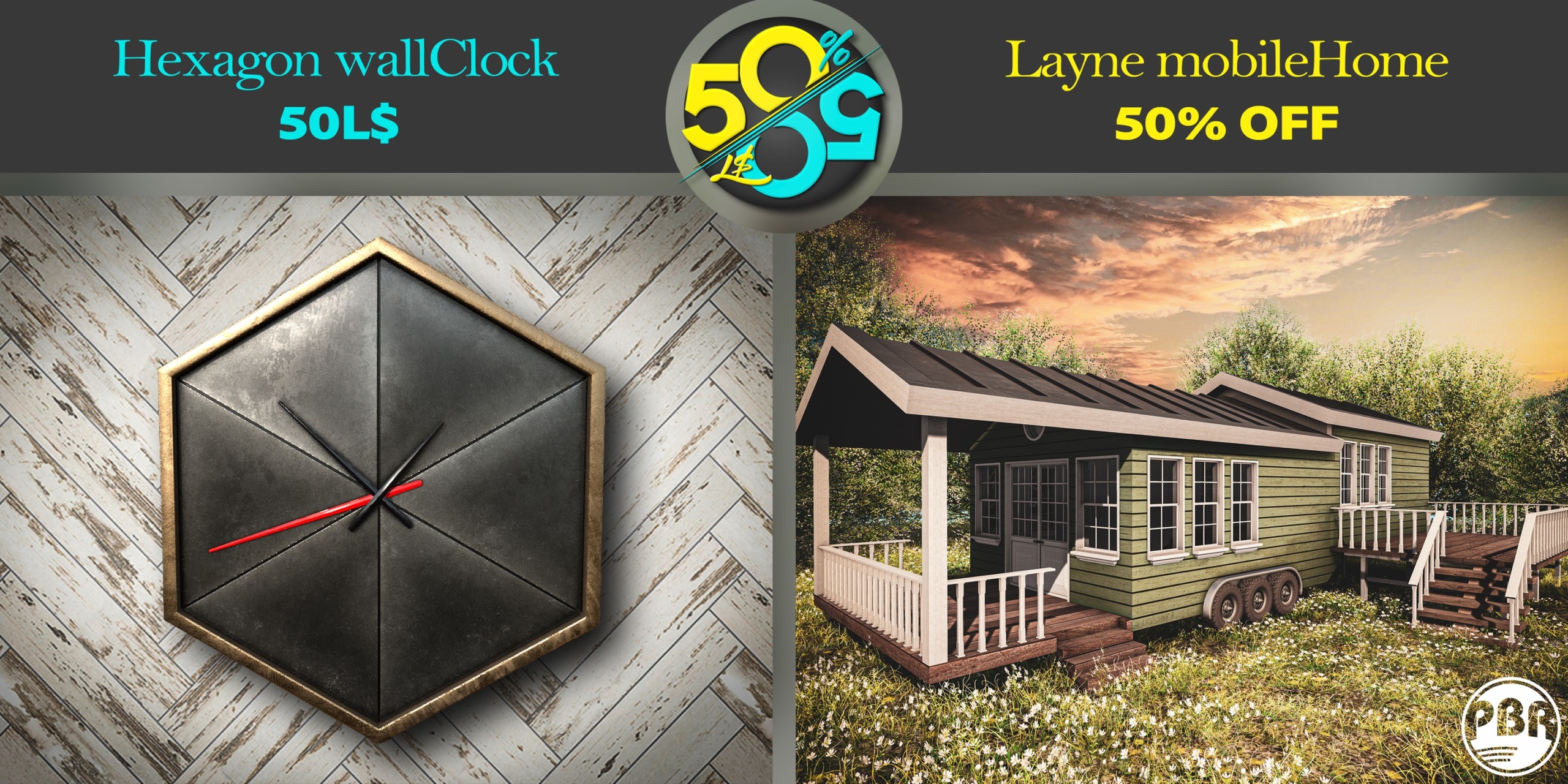 Imegica – Hexagon Wall Clock & Layne Mobile Home