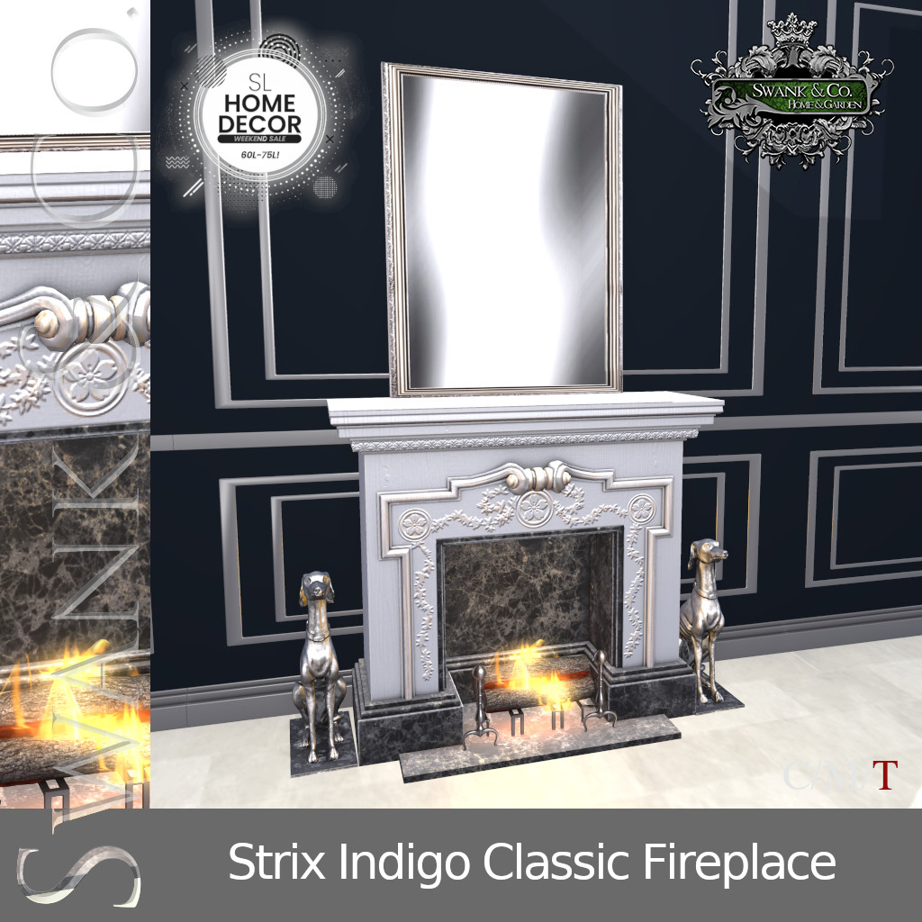 SWANK & Co. – Strix Indigo Classic Fireplace & Cabinet