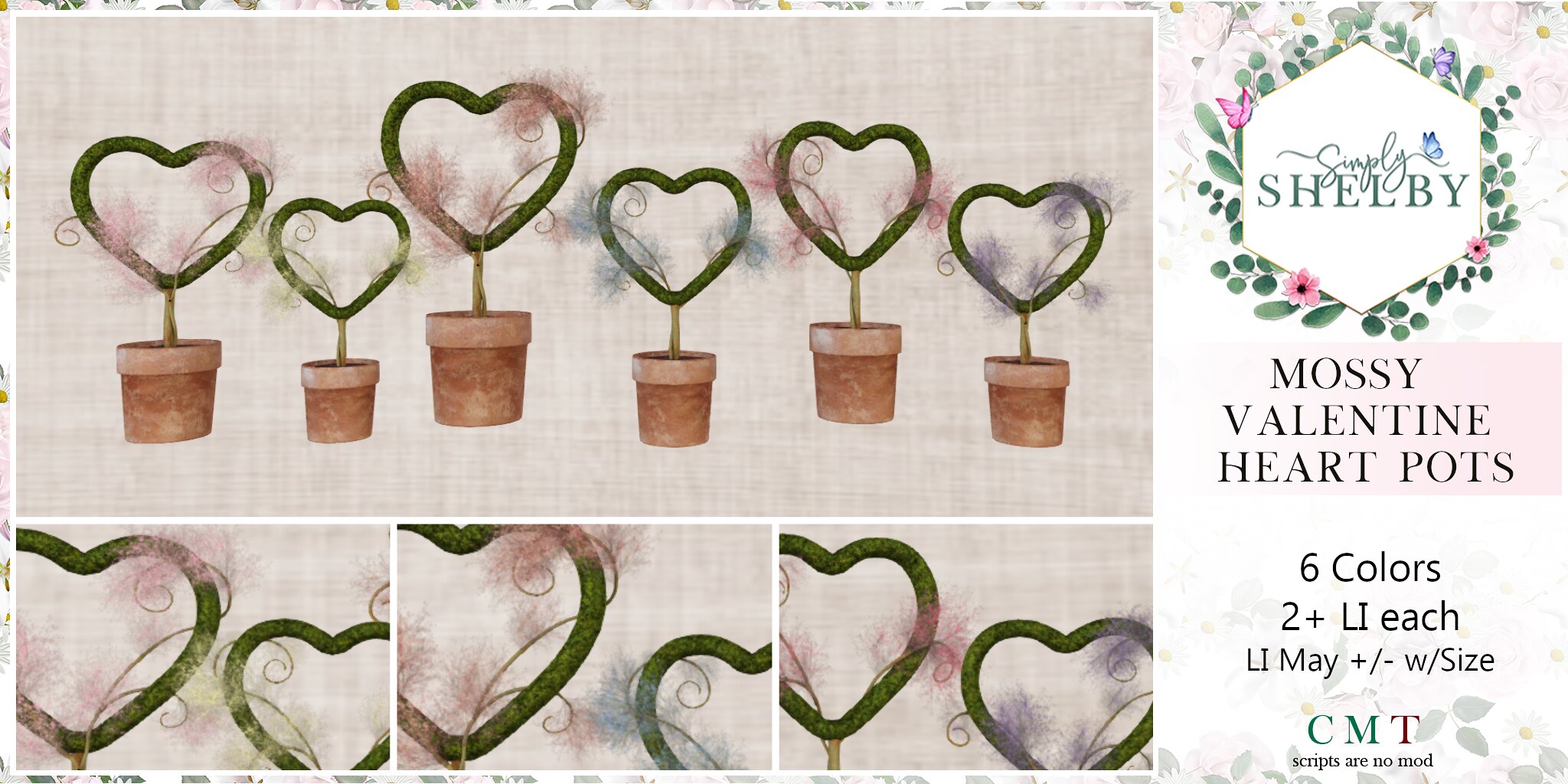 Simply Shelby – Mossy Valentine Heart Pots