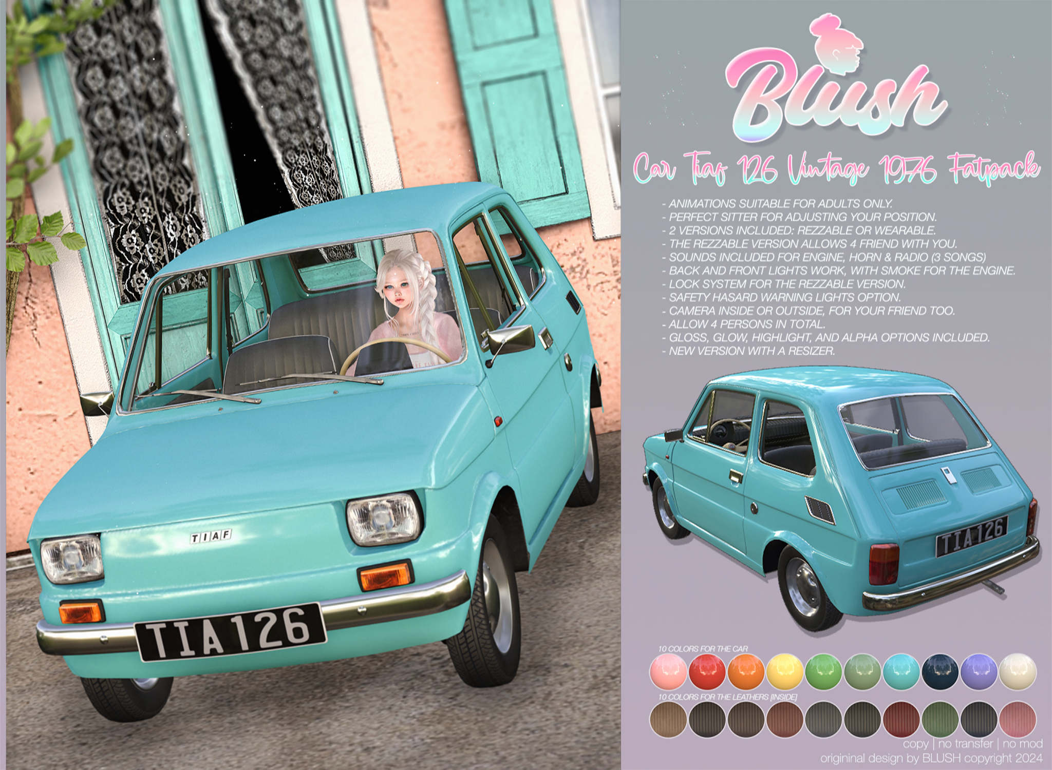 Blush –  Car Tiaf 126 Vintage 1976