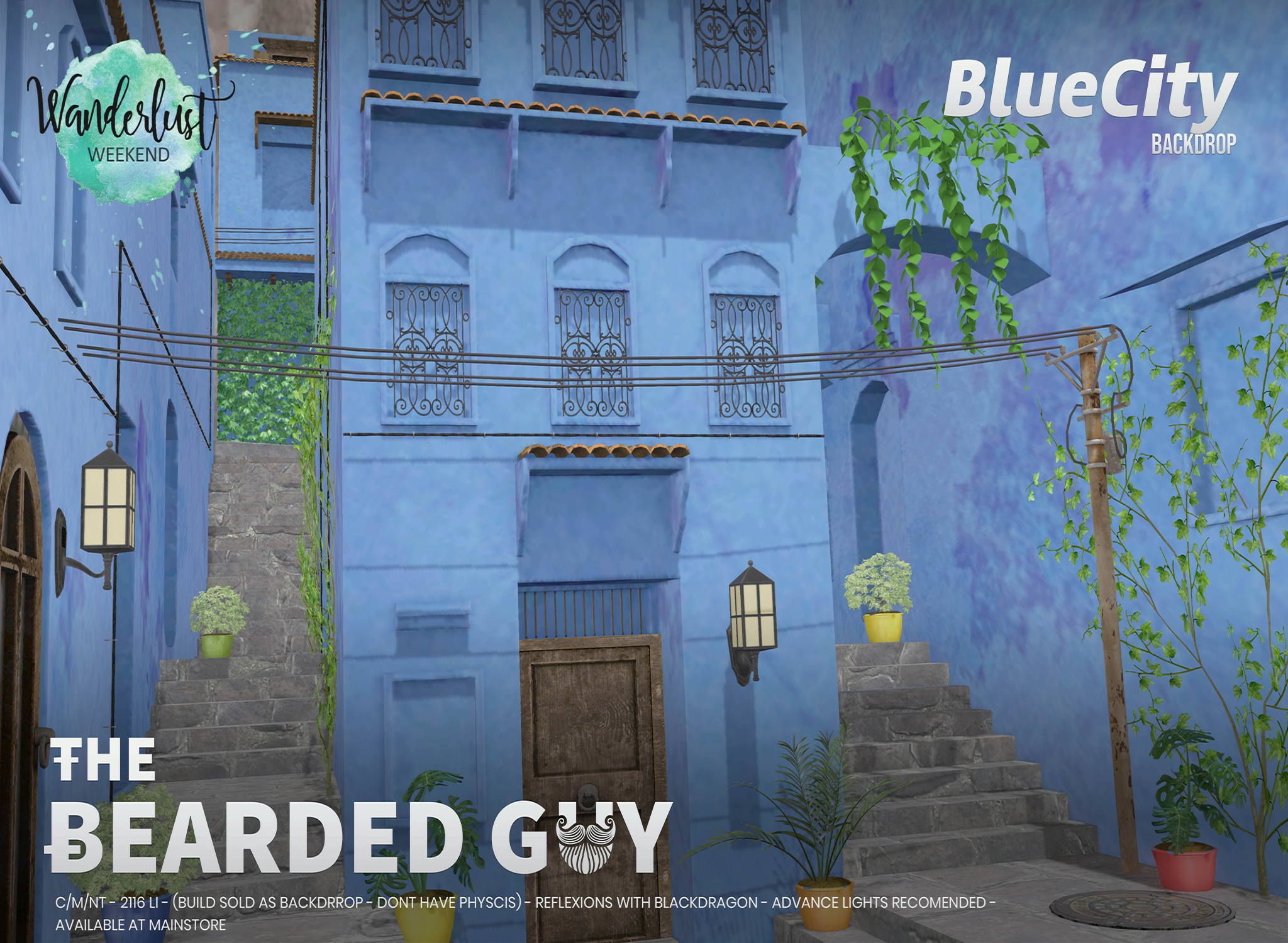 The Bearded Guy – Blue City Backdrop