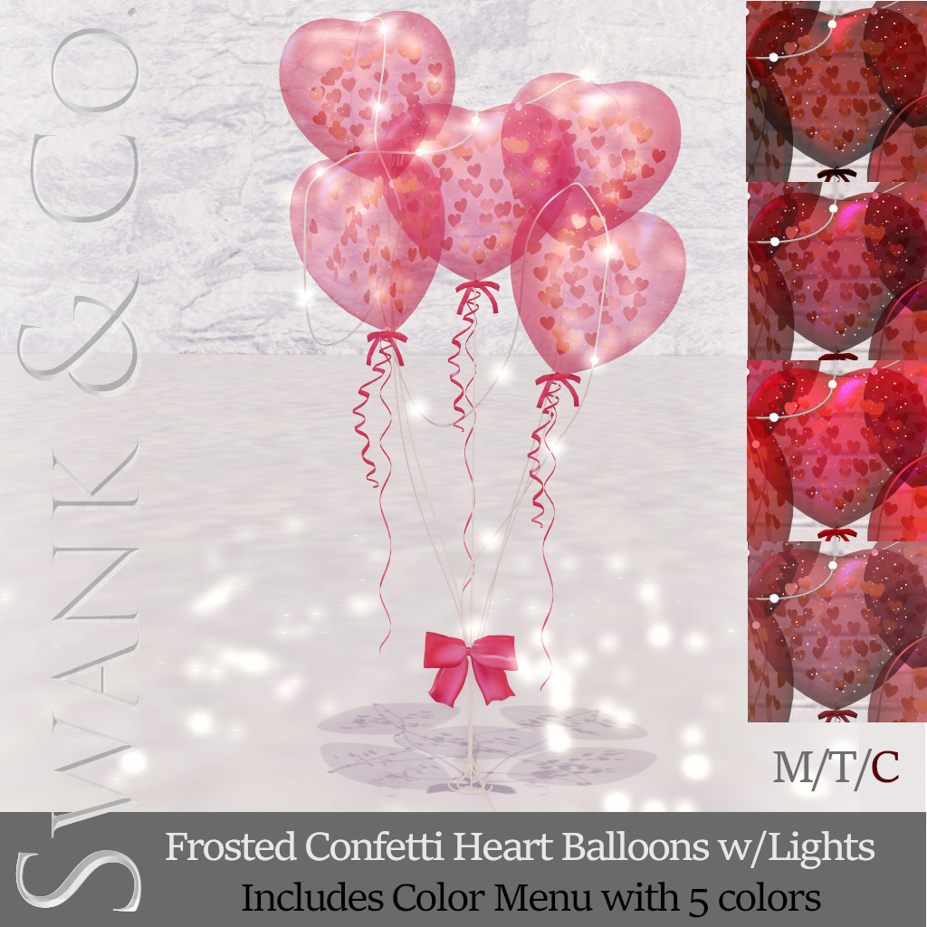 Swank & Co. – Frosted Confetti Heart Balloons w/Lights – 20% Off