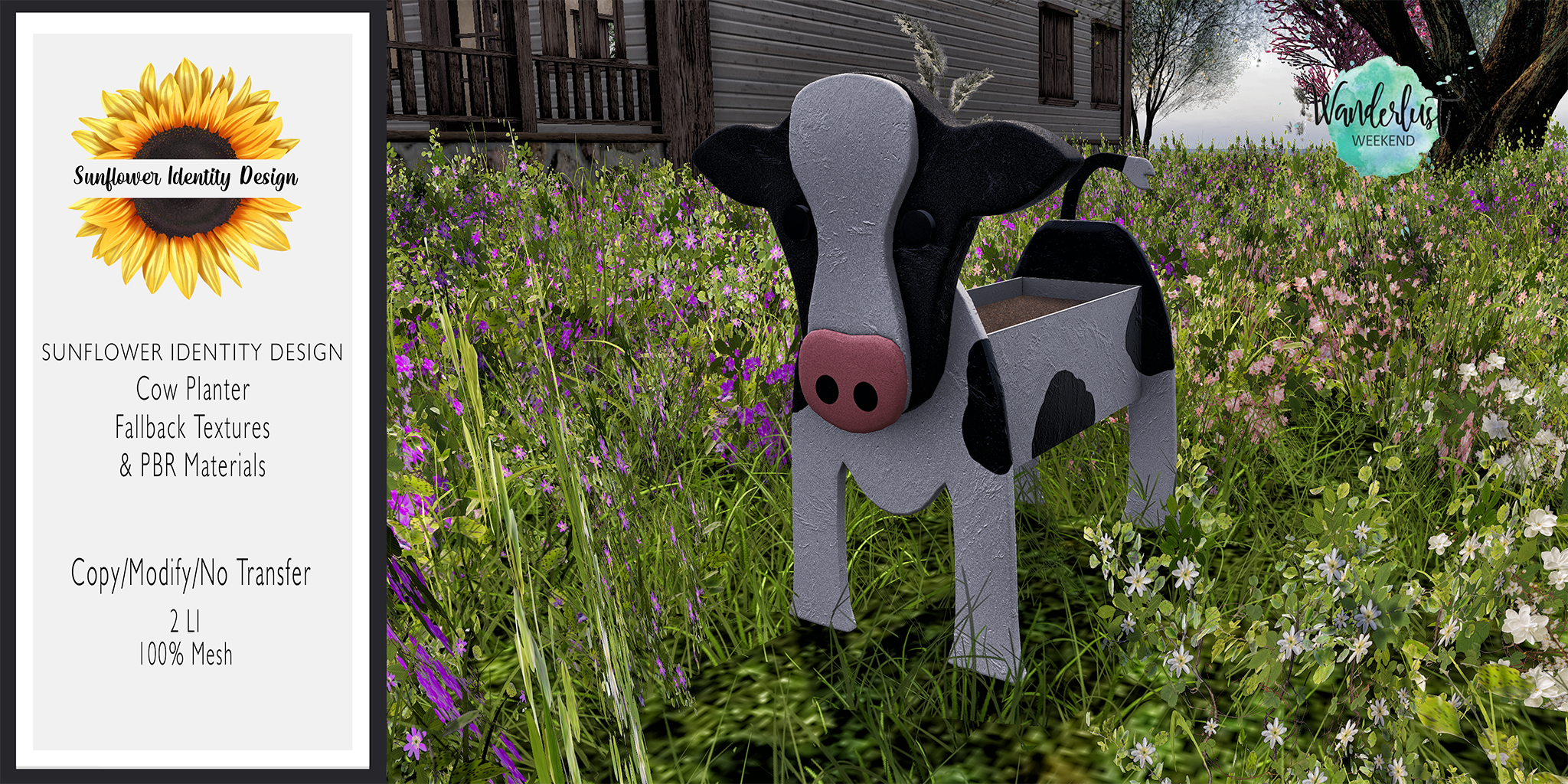 Sunflower Identity Design – Cow Planter