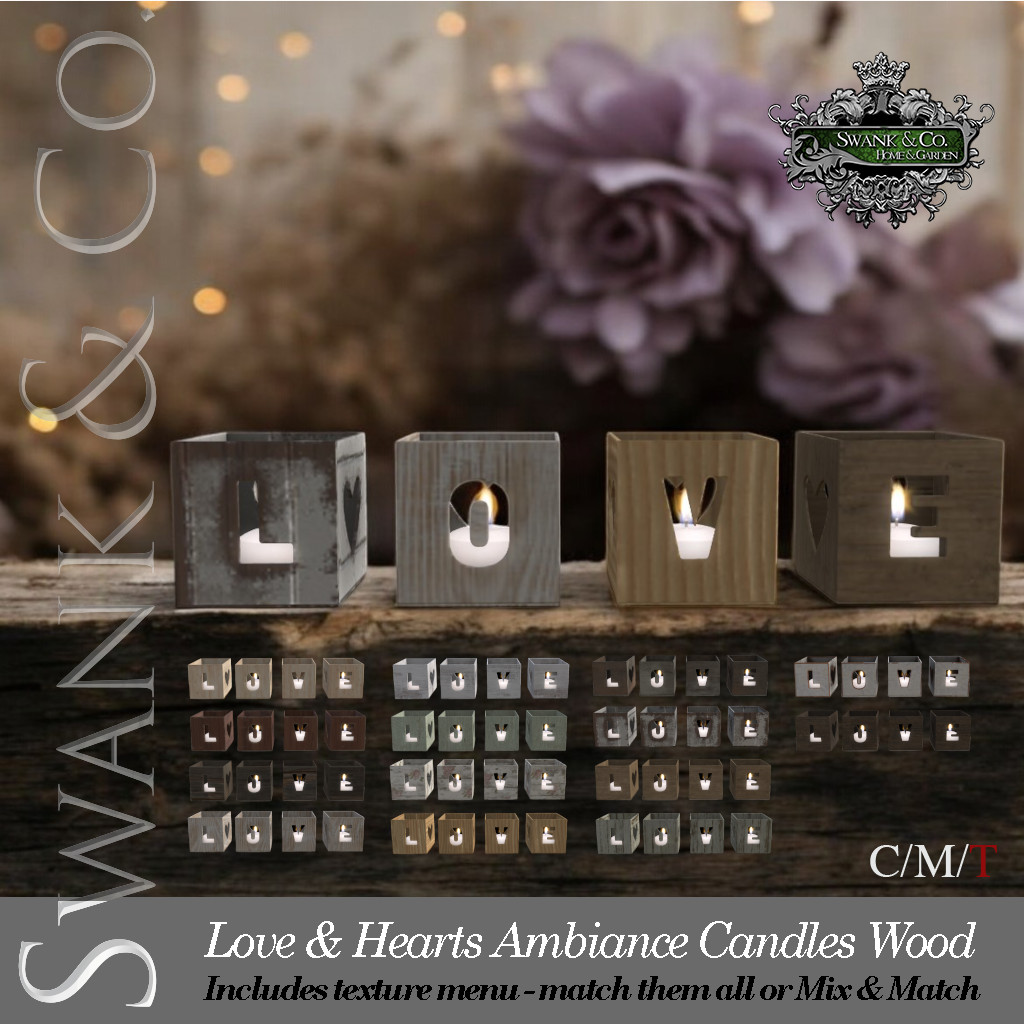 SWANK & Co. – Hearts Ambiance Candles Wood