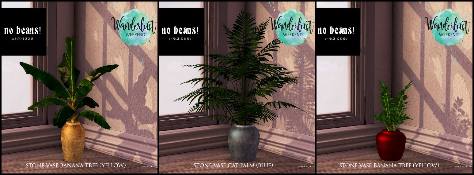 No Beans – Stone Vase & Plants