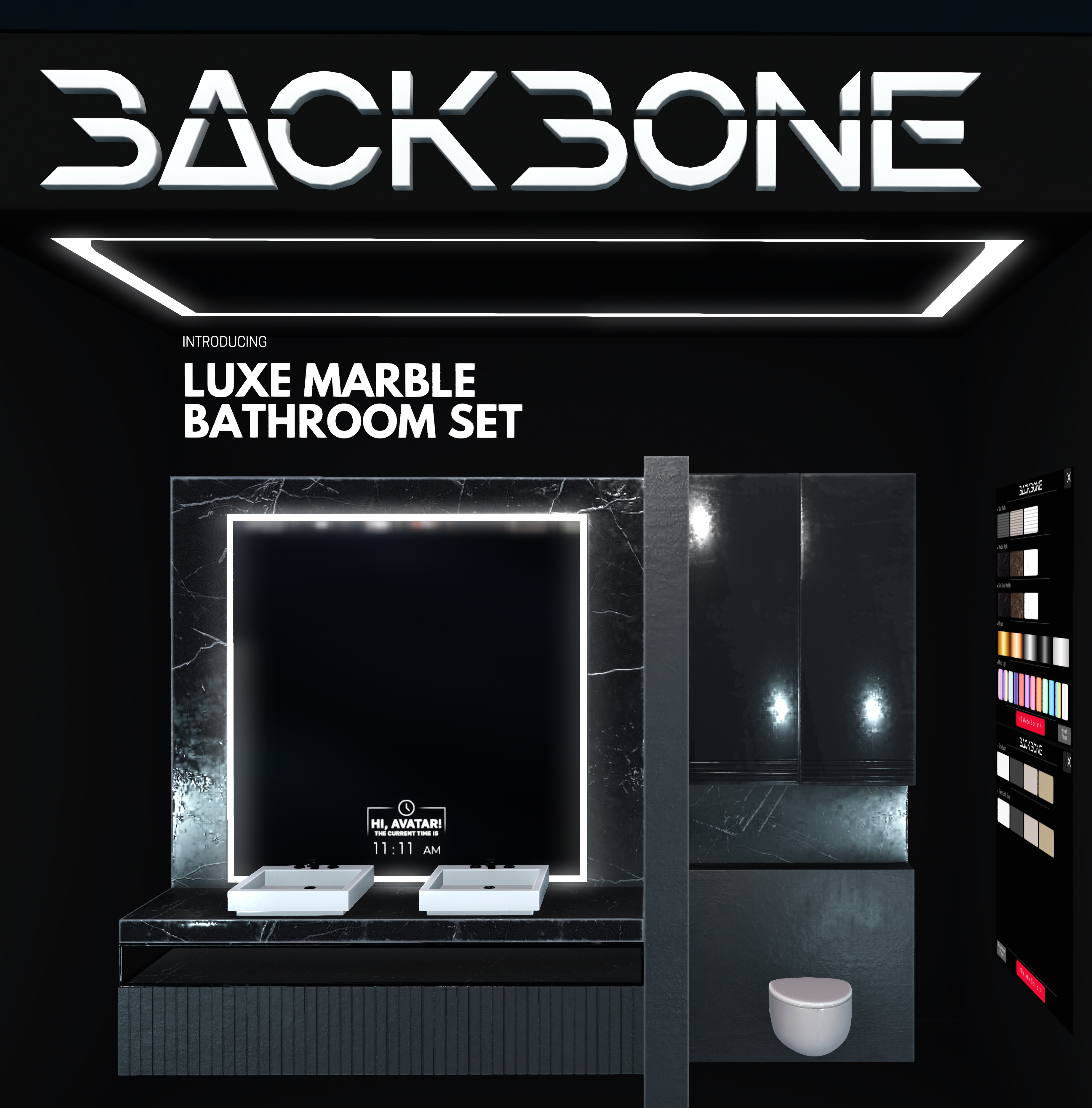 BackBone -Luxe Marble Bathroom Set