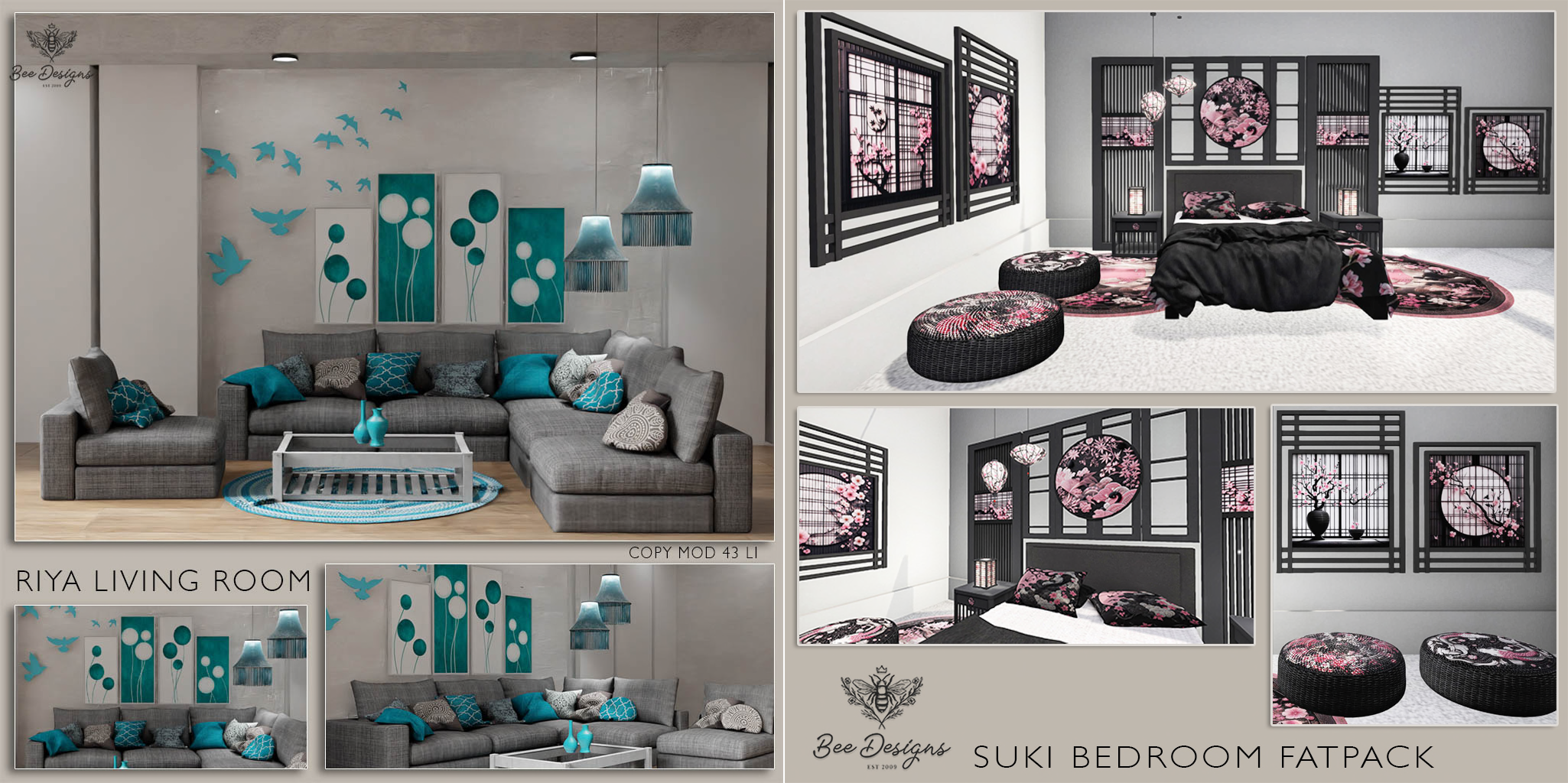 Bee Designs – Riya Livingroom & Suki Bedroom Sets