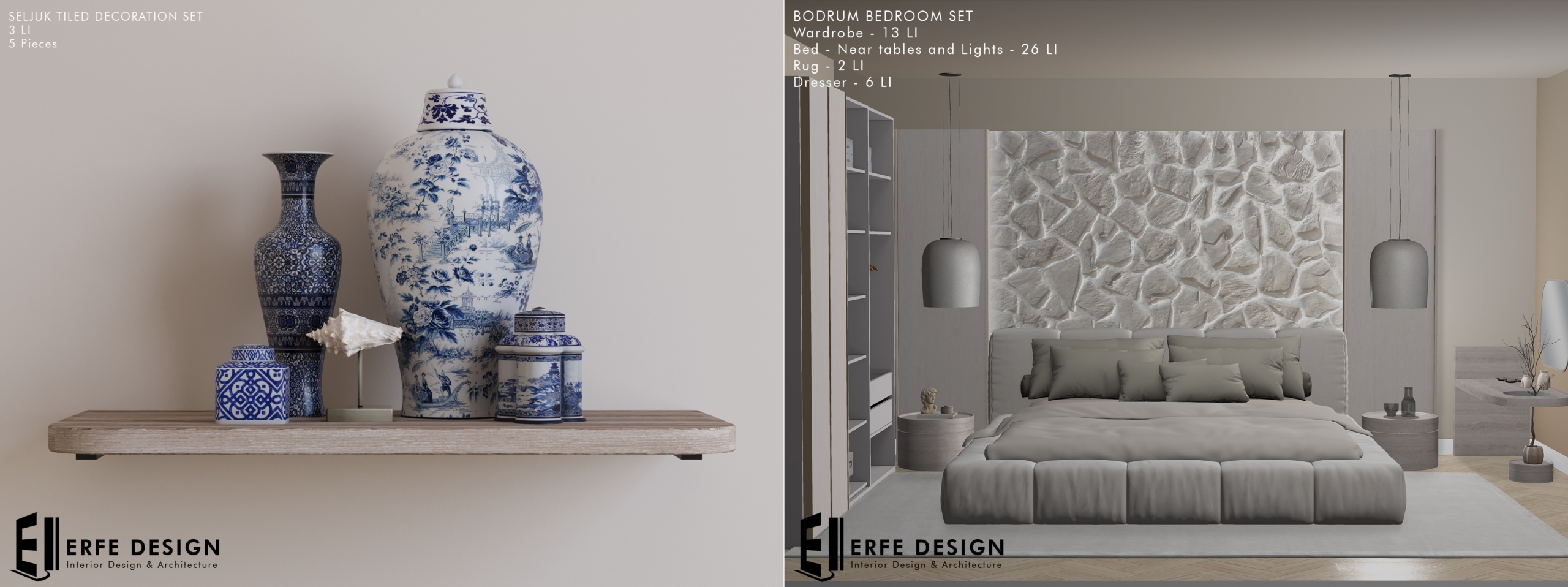 Erfe Design – Seljuk Tiled Set & Bodrum Bedroom Set