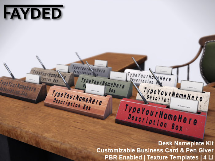 Fayded – Desk Nameplate Kit