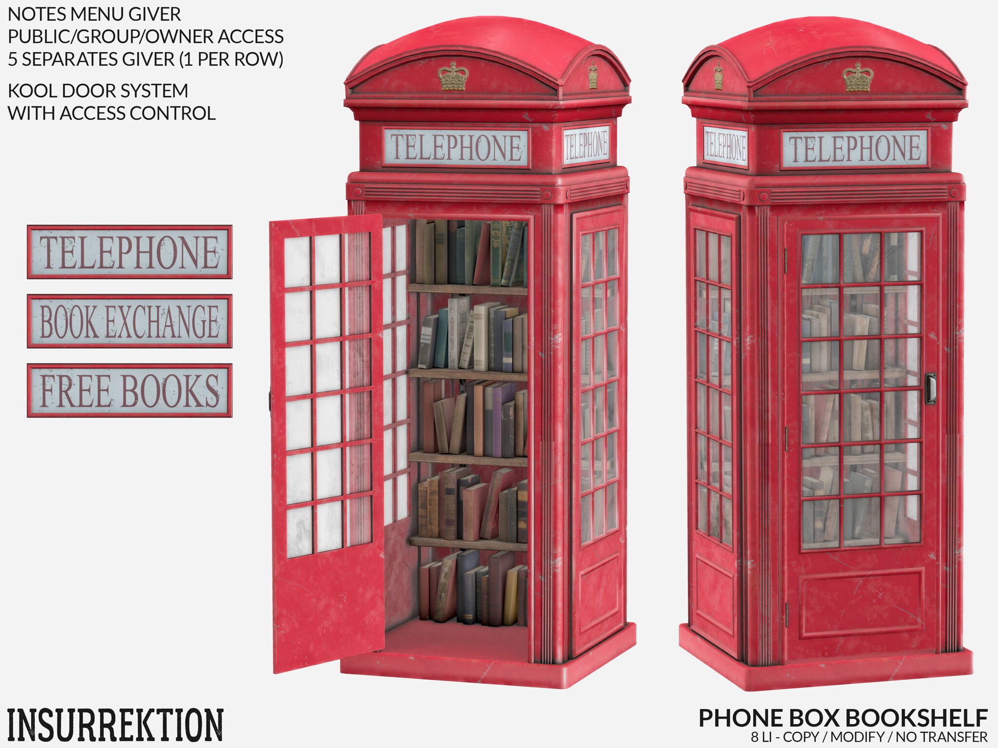 Insurrektion – Phone Box Bookshelf