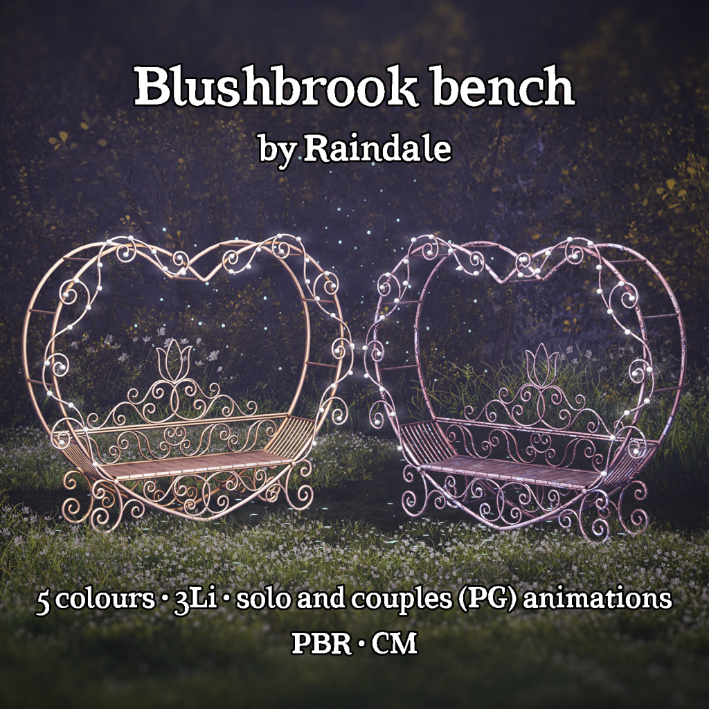 Raindale – Blushbrook Bench