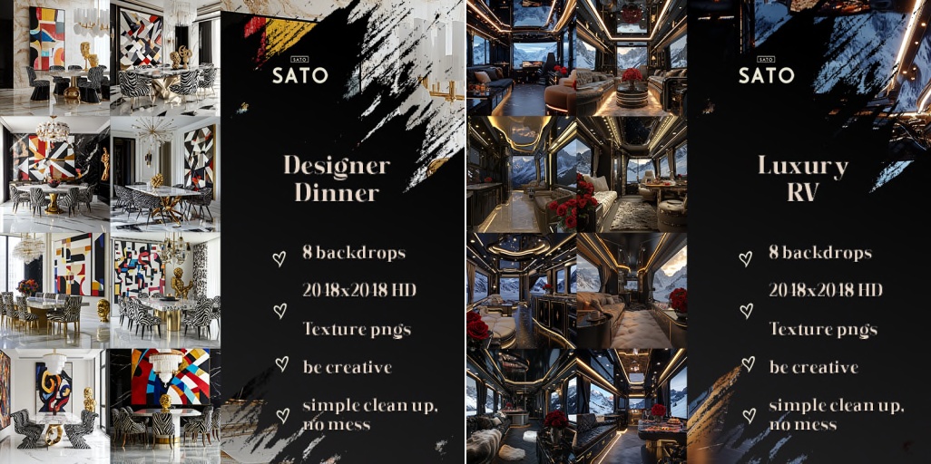 SATO – Designer Dinner & Luxury RV backdrops