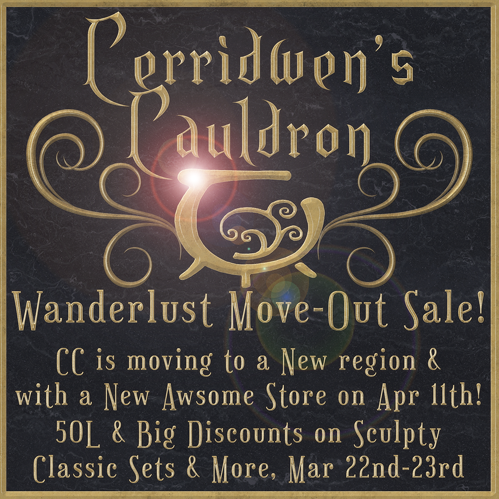 Cerridwen’s Cauldron – Moving Sale!